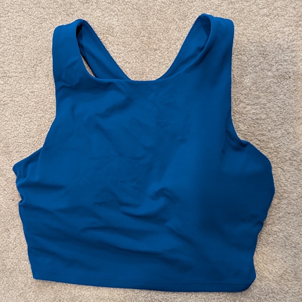 CRZ YOGA Vibrant Sparkle Blue Sports Bra - Picture 4 of 4